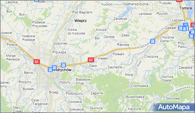 mapa Inwałd, Inwałd na mapie Targeo