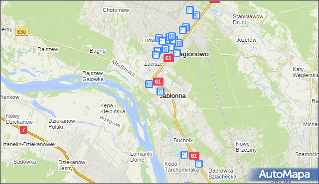 mapa Jabłonna powiat legionowski, Jabłonna powiat legionowski na mapie Targeo