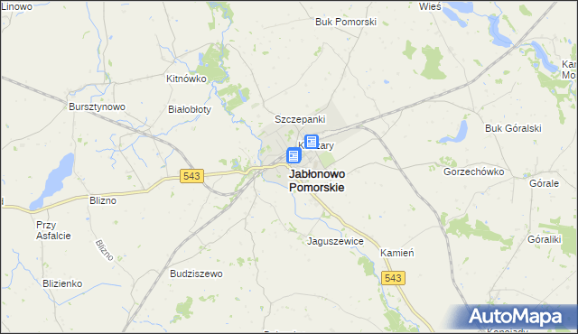 mapa Jabłonowo Pomorskie, Jabłonowo Pomorskie na mapie Targeo