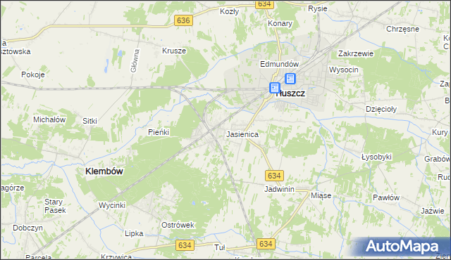 mapa Jasienica gmina Tłuszcz, Jasienica gmina Tłuszcz na mapie Targeo