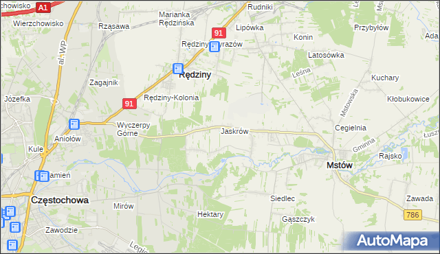 mapa Jaskrów, Jaskrów na mapie Targeo