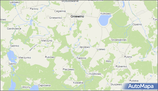 mapa Jęczewo, Jęczewo na mapie Targeo