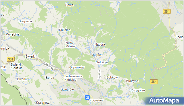 mapa Jugów, Jugów na mapie Targeo