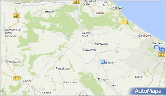 mapa Kaczyniec gmina Puck, Kaczyniec gmina Puck na mapie Targeo