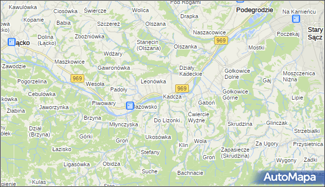 mapa Kadcza, Kadcza na mapie Targeo