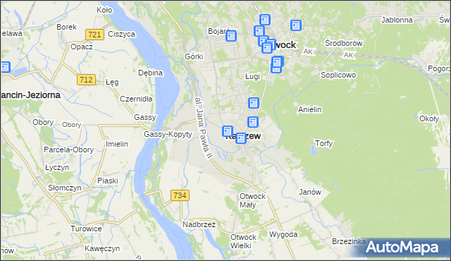 mapa Karczew powiat otwocki, Karczew powiat otwocki na mapie Targeo
