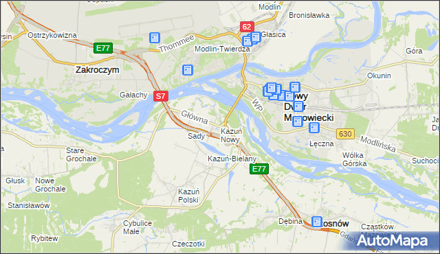 mapa Kazuń Nowy, Kazuń Nowy na mapie Targeo