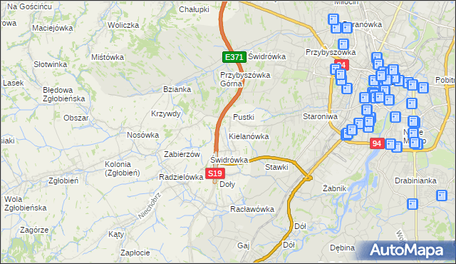 mapa Kielanówka, Kielanówka na mapie Targeo