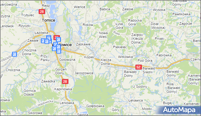 mapa Klecza Dolna, Klecza Dolna na mapie Targeo