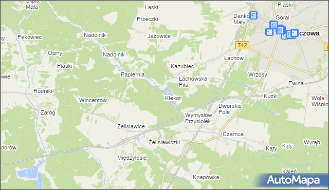 mapa Klekot, Klekot na mapie Targeo