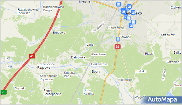 mapa Klekotowe, Klekotowe na mapie Targeo