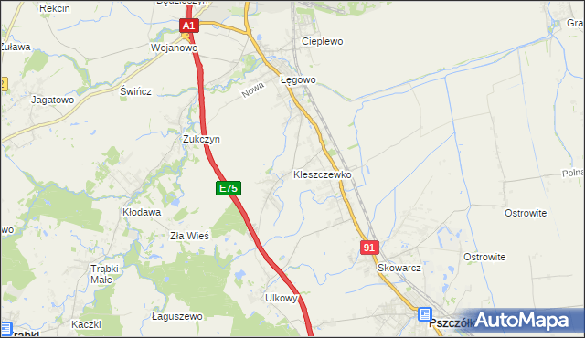 mapa Kleszczewko, Kleszczewko na mapie Targeo