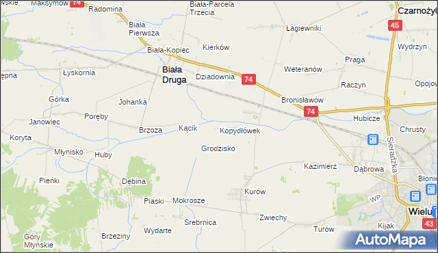 mapa Kopydłówek, Kopydłówek na mapie Targeo