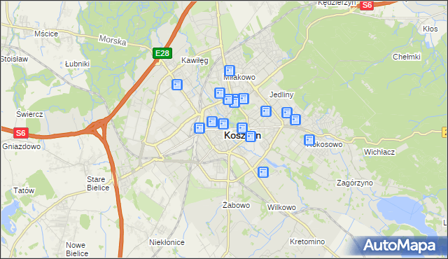 mapa Koszalina, Koszalin na mapie Targeo