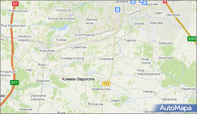 mapa Kotarwice, Kotarwice na mapie Targeo