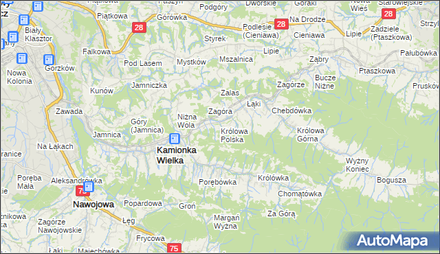 mapa Królowa Polska, Królowa Polska na mapie Targeo