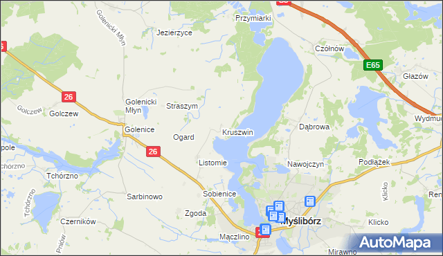 mapa Kruszwin, Kruszwin na mapie Targeo