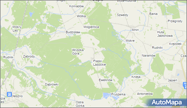 mapa Lasocin gmina Łopuszno, Lasocin gmina Łopuszno na mapie Targeo