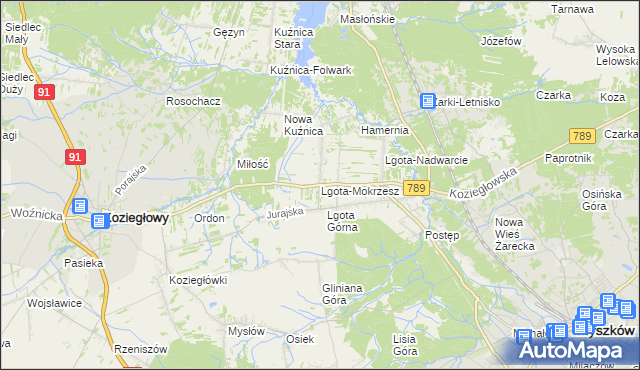 mapa Lgota-Mokrzesz, Lgota-Mokrzesz na mapie Targeo
