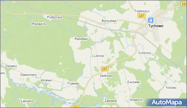 mapa Liśnica, Liśnica na mapie Targeo