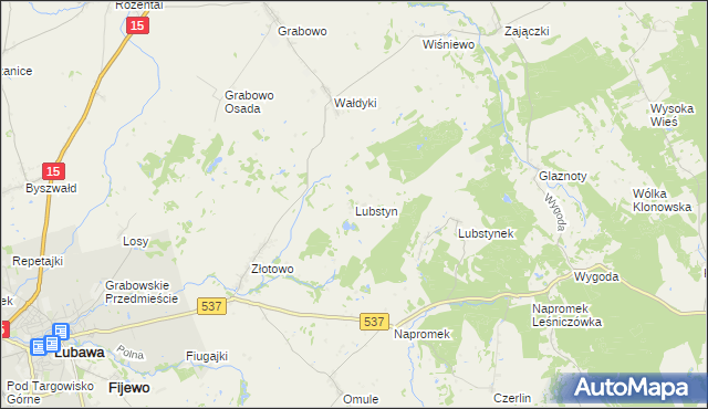 mapa Lubstyn, Lubstyn na mapie Targeo