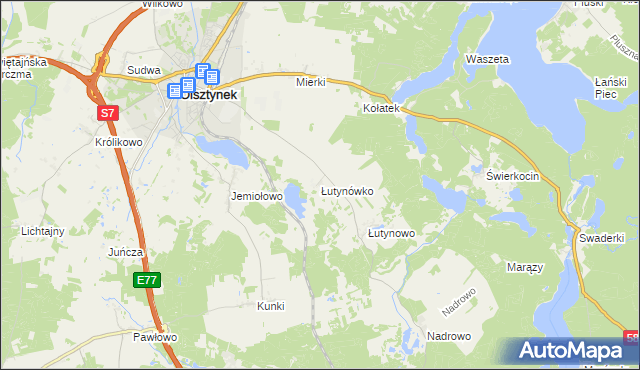 mapa Łutynówko, Łutynówko na mapie Targeo