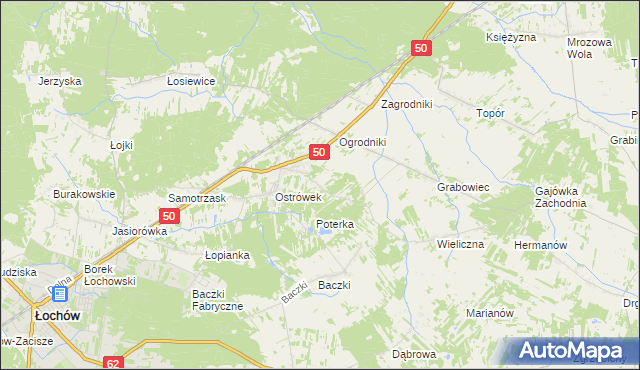 mapa Majdan gmina Łochów, Majdan gmina Łochów na mapie Targeo