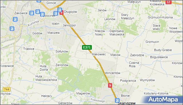 mapa Makowiec, Makowiec na mapie Targeo