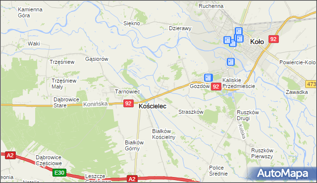 mapa Mariampol gmina Kościelec, Mariampol gmina Kościelec na mapie Targeo