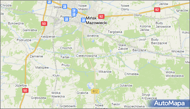 mapa Marianka gmina Mińsk Mazowiecki, Marianka gmina Mińsk Mazowiecki na mapie Targeo