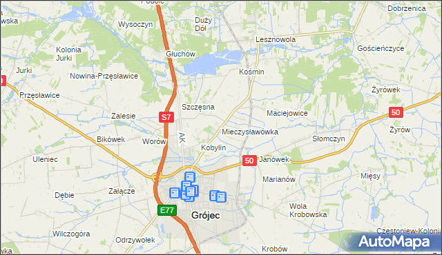 mapa Mieczysławówka, Mieczysławówka na mapie Targeo