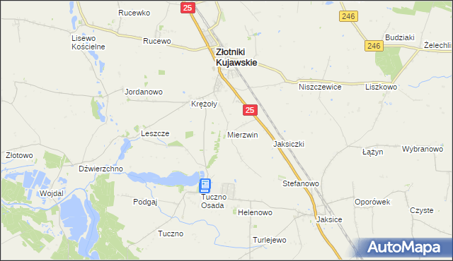 mapa Mierzwin gmina Złotniki Kujawskie, Mierzwin gmina Złotniki Kujawskie na mapie Targeo