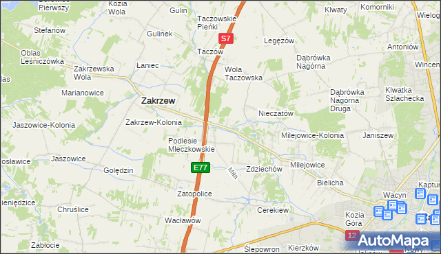 mapa Mleczków, Mleczków na mapie Targeo