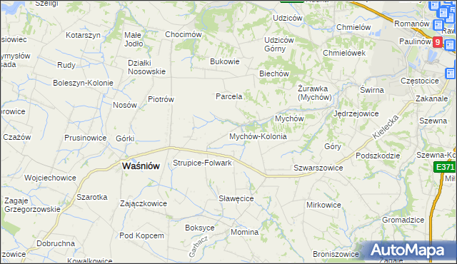 mapa Mychów-Kolonia, Mychów-Kolonia na mapie Targeo