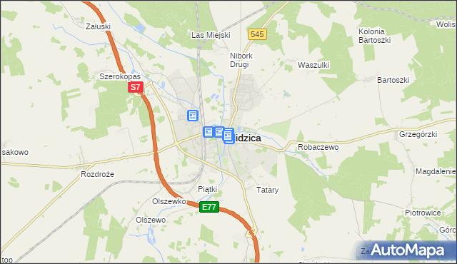 mapa Nidzica, Nidzica na mapie Targeo