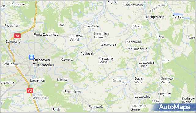 mapa Nieczajna Górna, Nieczajna Górna na mapie Targeo