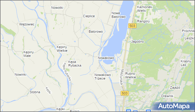 mapa Nowakowo gmina Elbląg, Nowakowo gmina Elbląg na mapie Targeo