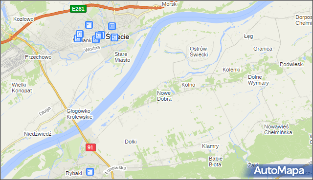 mapa Nowe Dobra gmina Chełmno, Nowe Dobra gmina Chełmno na mapie Targeo