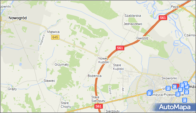 mapa Nowe Kupiski, Nowe Kupiski na mapie Targeo