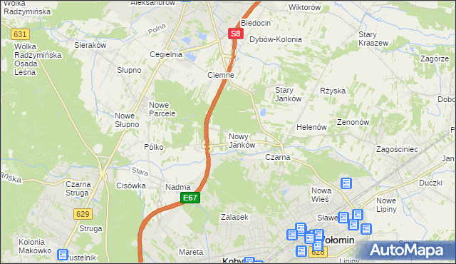 mapa Nowy Janków, Nowy Janków na mapie Targeo