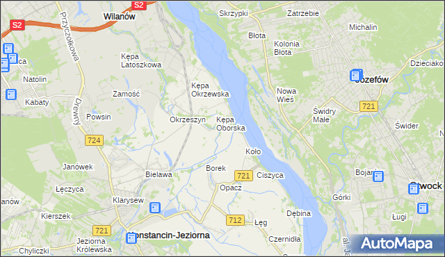 mapa Obórki gmina Konstancin-Jeziorna, Obórki gmina Konstancin-Jeziorna na mapie Targeo