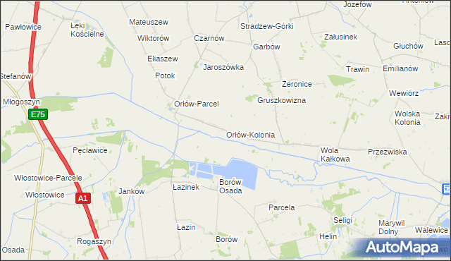 mapa Orłów-Kolonia, Orłów-Kolonia na mapie Targeo