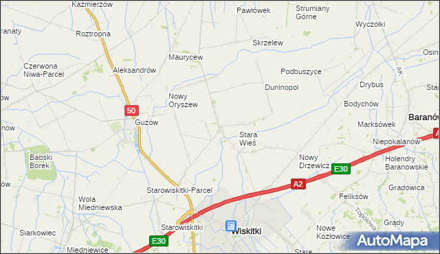 mapa Oryszew-Osada, Oryszew-Osada na mapie Targeo