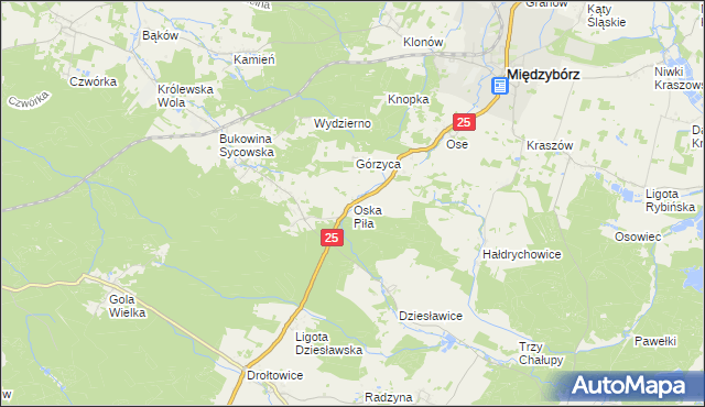 mapa Oska Piła, Oska Piła na mapie Targeo