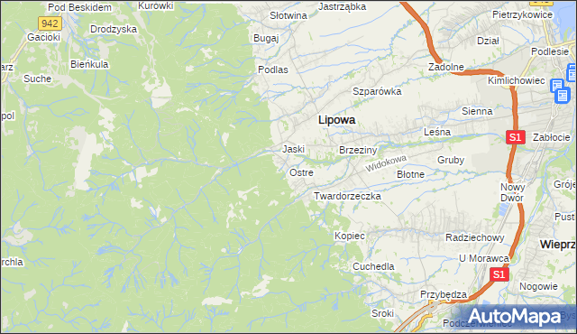 mapa Ostre, Ostre na mapie Targeo