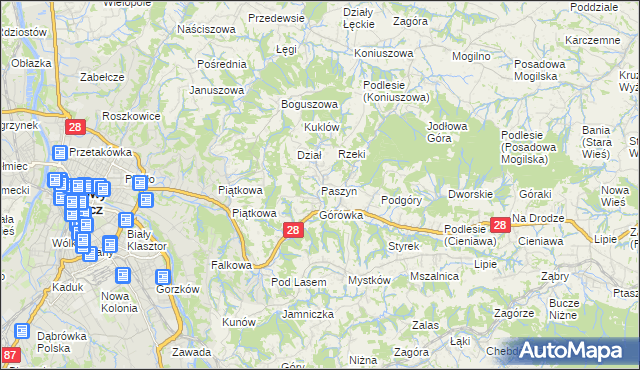 mapa Paszyn, Paszyn na mapie Targeo