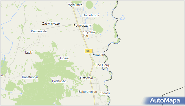 mapa Pawluki, Pawluki na mapie Targeo