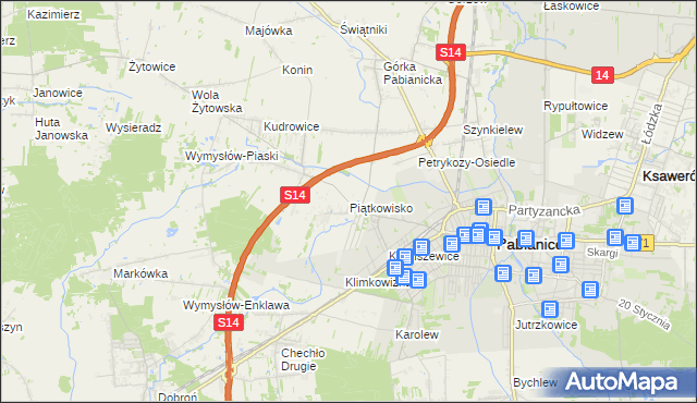 mapa Piątkowisko, Piątkowisko na mapie Targeo