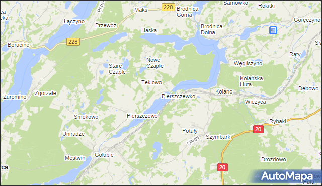 mapa Pierszczewko, Pierszczewko na mapie Targeo