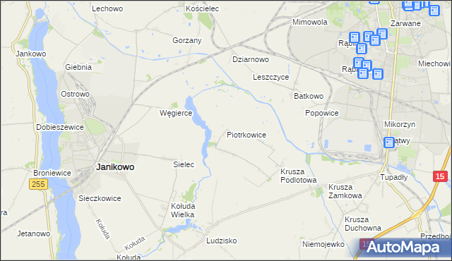 mapa Piotrkowice gmina Inowrocław, Piotrkowice gmina Inowrocław na mapie Targeo